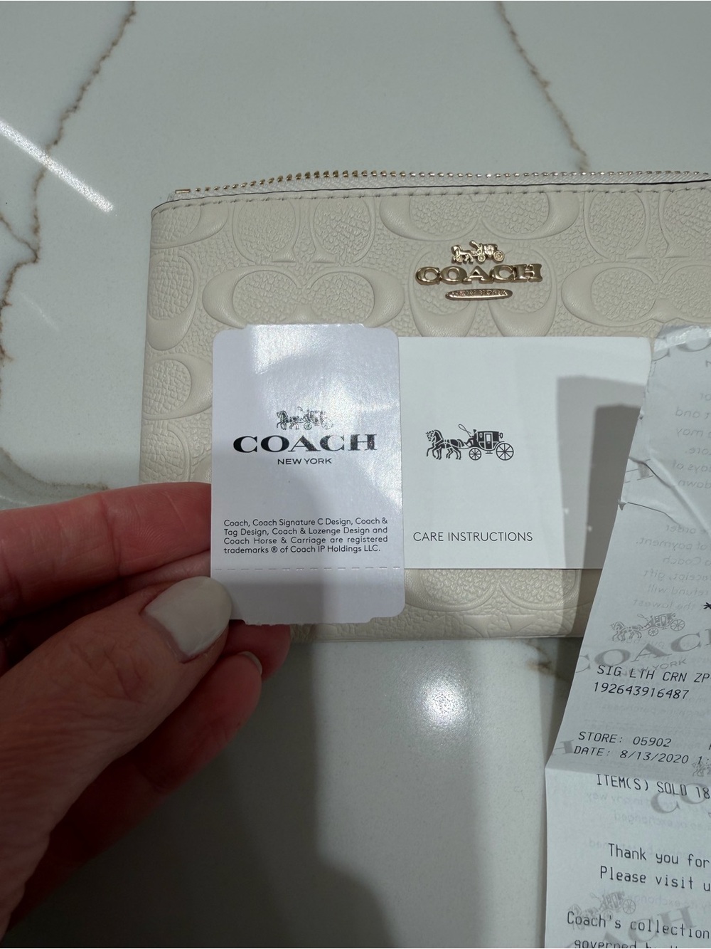 NWT Coach Corner Zip Wristlet - White - Picture 10 of 12